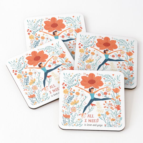 Item preview, ALL I NEED IS LOVE AND YOGA designed and sold by Nufauna.