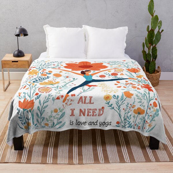 Item preview, ALL I NEED IS LOVE AND YOGA designed and sold by Nufauna.