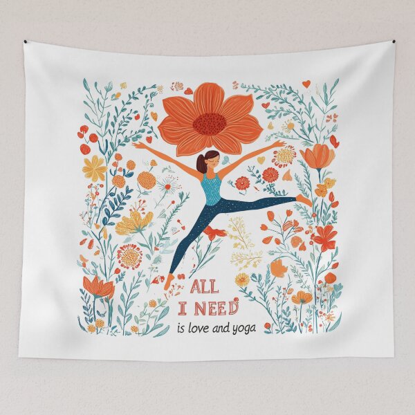 Item preview, ALL I NEED IS LOVE AND YOGA designed and sold by Nufauna.