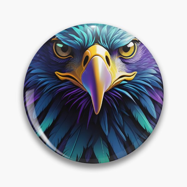 Item preview, Vibrant Neon Eagle Digital Art - Majestic Bird in Glowing Colors designed and sold by creativaimages.