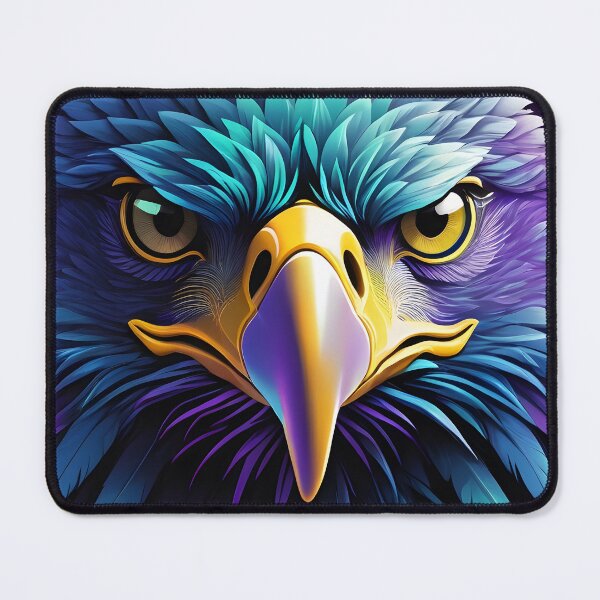 Item preview, Vibrant Neon Eagle Digital Art - Majestic Bird in Glowing Colors designed and sold by creativaimages.