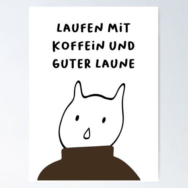 Artikel-Vorschau von Laufen mit Koffein und guter Laune | Schriftart im handschriftlichen Stil, designt und verkauft von RM-Journey.