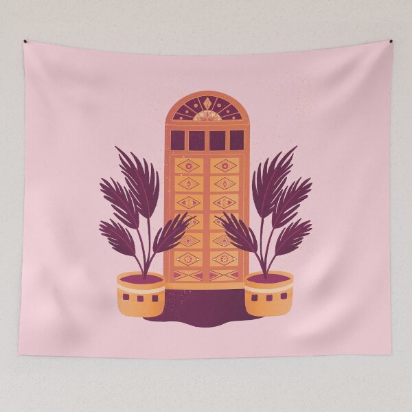 Item preview, Moroccan Door - pink and orange designed and sold by Home Cyn Home.