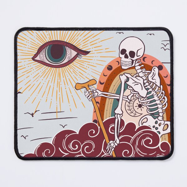 Item preview, Skeleton Riding Cloud The Audacity Tarot Card designed and sold by RadiantFoxTees.