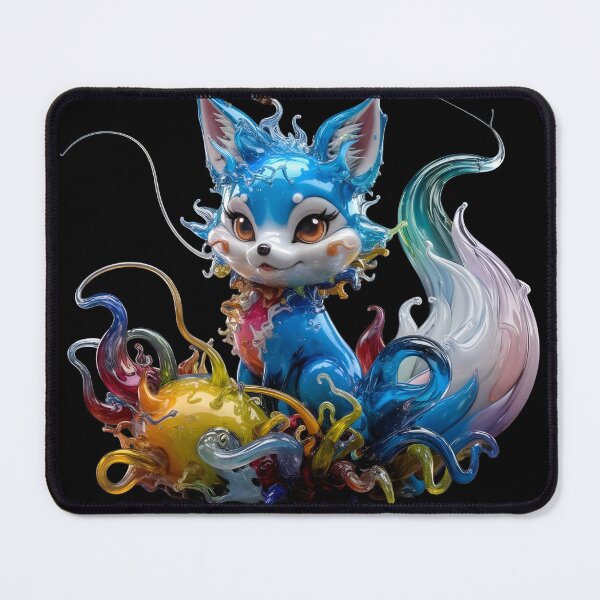 Item preview, Colorful Creature Resembling a Fox, with Large Eyes and Ears, and a Body that Appears designed and sold by macadolie.