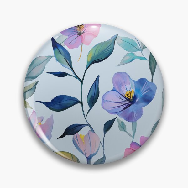 Item preview, Vibrant Blue and Pink Watercolor Floral Seamless Patter designed and sold by KennySeamless.