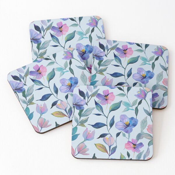 Item preview, Vibrant Blue and Pink Watercolor Floral Seamless Patter designed and sold by KennySeamless.