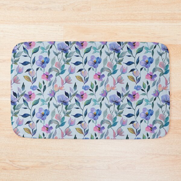 Item preview, Vibrant Blue and Pink Watercolor Floral Seamless Patter designed and sold by KennySeamless.