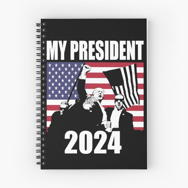 Item preview, Iconic Trump Picture on American Flag My President 2024 designed and sold by PerkyParakeet.