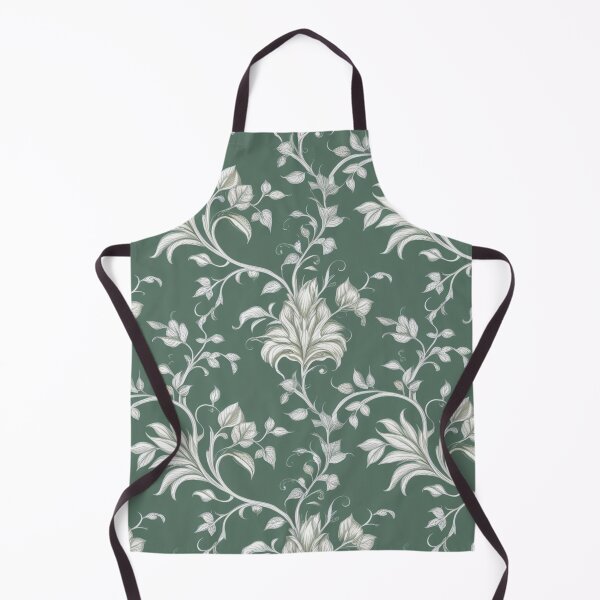 Item preview, Elegant White Vine Pattern On Emerald Green Background designed and sold by burbankdesigns.