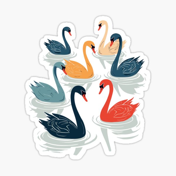 Item preview, Seven Swans A Swimming Cut-Out Stencil-Style 7 designed and sold by taiche.