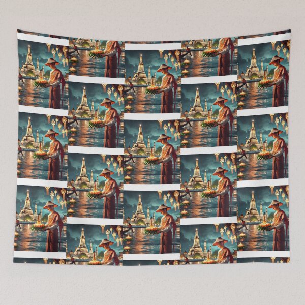 Item preview, Thailand : Loy Krathong at Wat Arun designed and sold by Tonphiarts.