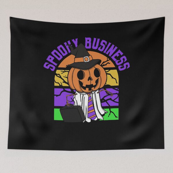 Item preview, Retro Sunset Funny Pumpkin Ghost Spooky Business Boosheet Boo Happy Halloween Spooky designed and sold by BBBLClo.