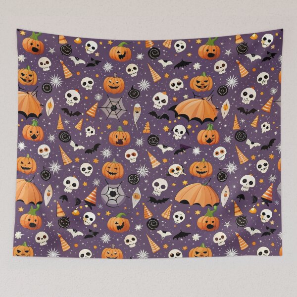 Item preview, Purple Spooky Season Halloween Pattern designed and sold by Sol-threads.