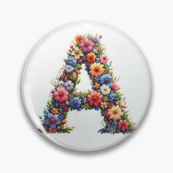 Item preview, Letter A colorful flowers designed and sold by PaulaDigitalArt.