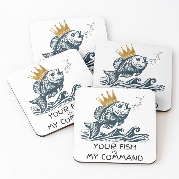 Item preview, Funny Fish with Crown -Your Fish is My Command - Minimalist Animal Art designed and sold by BeaverFriends.