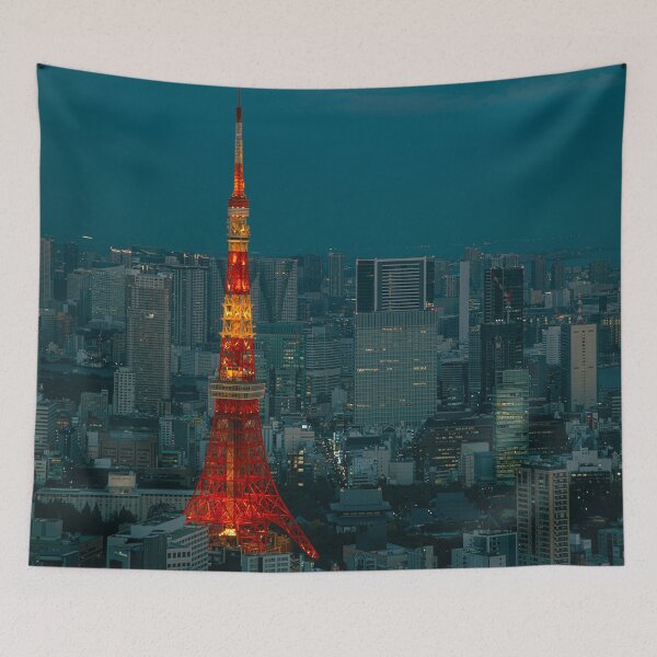 Item preview, Illuminated Tokyo Tower Against Night Skyline designed and sold by pepperonishots.