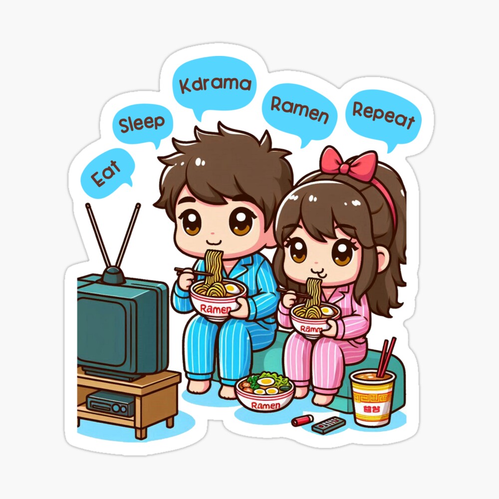 Eat Sleep Kdrama Repeat Couple - Funny Kdrama  Poster