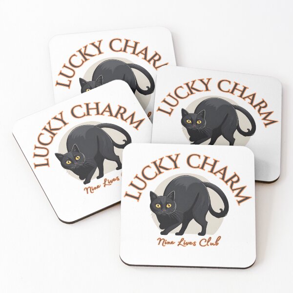 Item preview, Lucky Charm Black Cat: Nine Lives Club - Perfect for Halloween and Horror Fans designed and sold by SOLCreatives.
