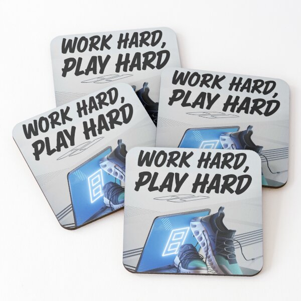 Item preview, Work Hard Play Hard Inspirational Tech and Fitness Design designed and sold by vk09.