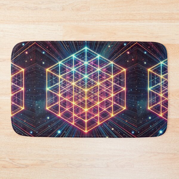 Item preview, Endless 4D Tesseract Neon Space Pattern designed and sold by Meta2Physical.