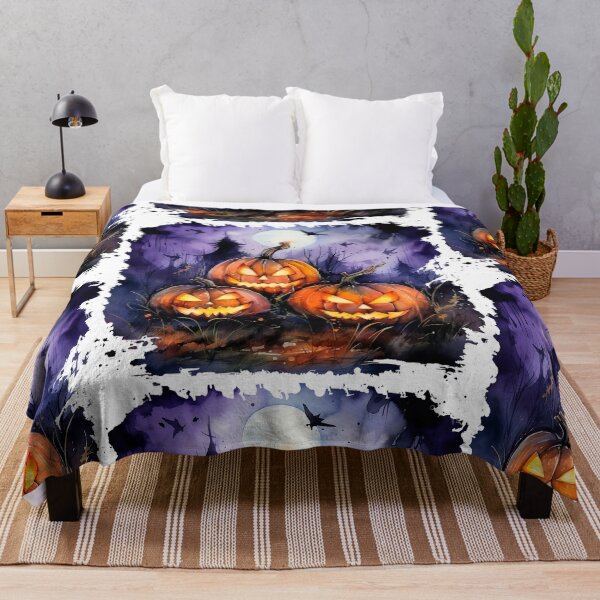 Item preview, Watercolor Spooky Pumpkins, Halloween designed and sold by ArtPixelHaven.