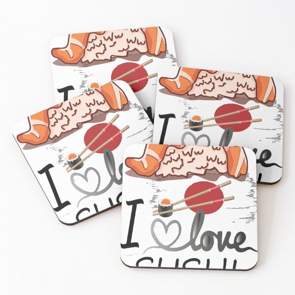 Artikelvorschau, ich liebe Sushi mit Stäbchen entworfen und verkauft von QQdesigns.