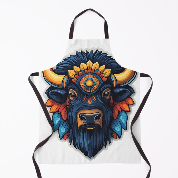 Item preview, Tribal bison sticker with feathers designed and sold by Creet-Design.