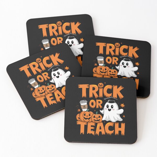 Item preview, Teacher Halloween Trick Or Teach Cute Ghost Coffe Pumpkins designed and sold by ArtFeverShop.