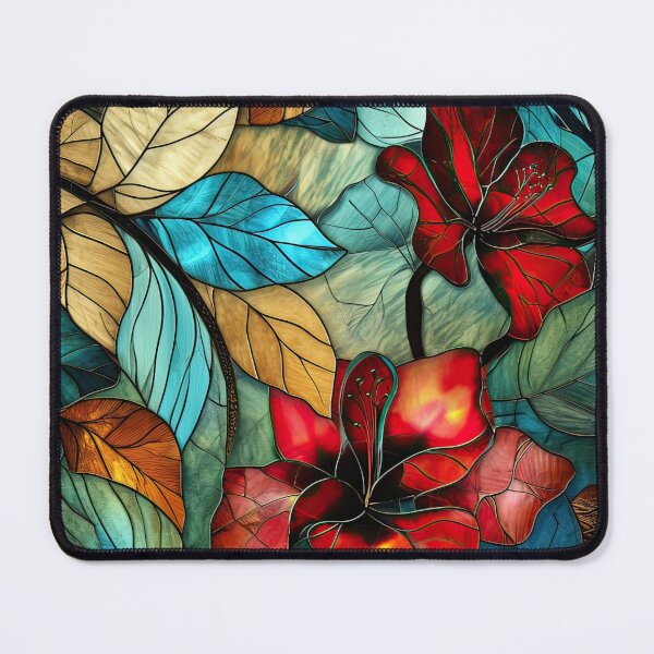 Item preview, Spring Vibe “Stained Glass” design - floral, leaves and colourful designed and sold by Chestnut Falls Studio.