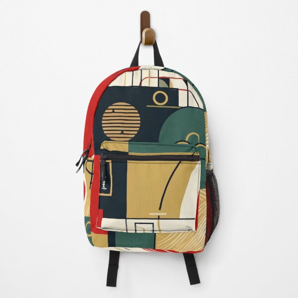 Item preview, Bold Showa Retro Japanese Abstract – Red, Green, and Gold Art designed and sold by SakuraJapanArt.