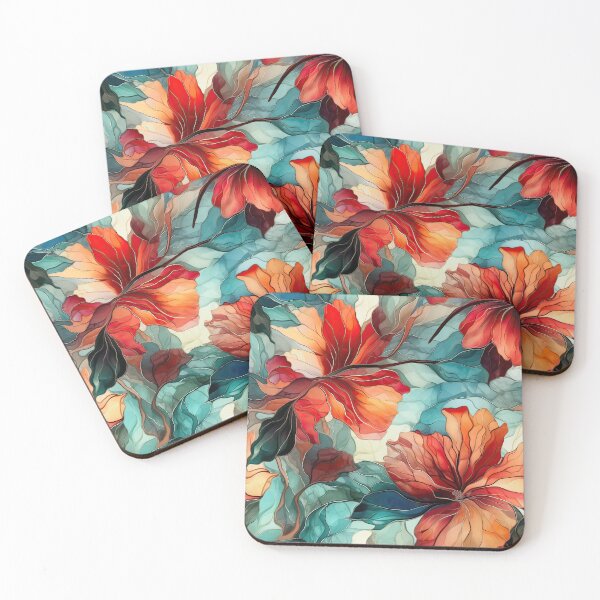 Item preview, Spring Vibe “Stained Glass” design - floral, leaves and colourful designed and sold by Chestnut Falls Studio.
