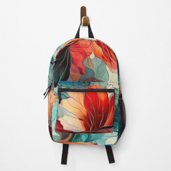 Item preview, Spring Vibe “Stained Glass” design - floral, leaves and colourful designed and sold by Chestnut Falls Studio.