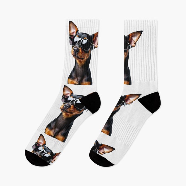 Artikelvorschau, Lustiger cooler Zwergpinscher Hund mit Sonnenbrille entworfen und verkauft von LazyOwlStore.
