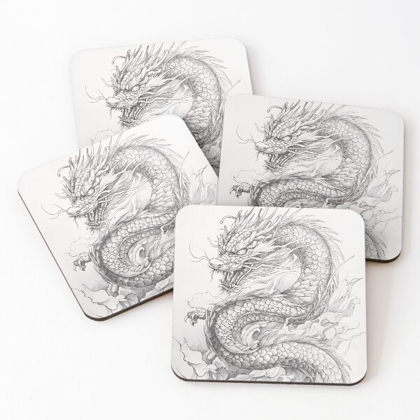 Item preview, Black and white Chinese Dragon designed and sold by Pencil-Art.