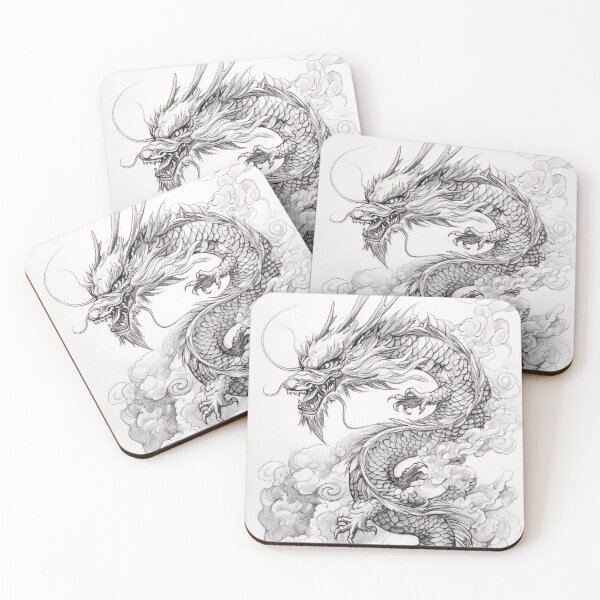 Item preview, Black and white Chinese Dragon designed and sold by Pencil-Art.