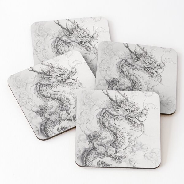 Item preview, Black and white Chinese Dragon designed and sold by Pencil-Art.