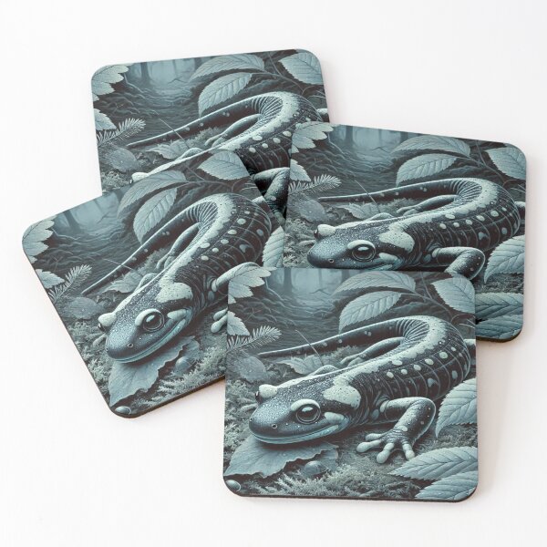 Item preview, Nocturnal Salamander Hiding Under Leaves  designed and sold by NocturnalNook.