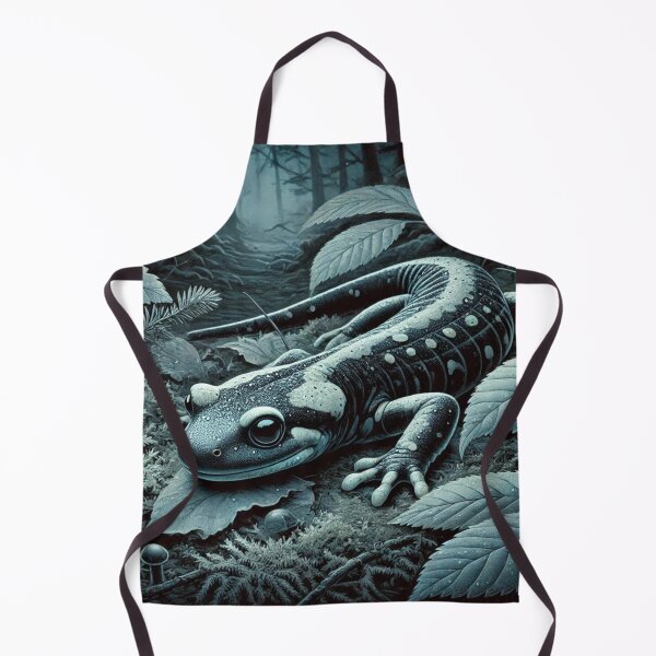 Item preview, Nocturnal Salamander Hiding Under Leaves designed and sold by NocturnalNook.