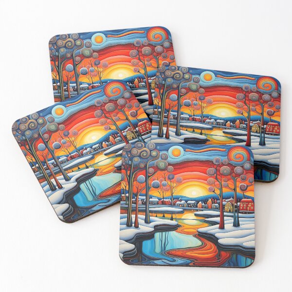 Item preview, Winter day at sunset 11 designed and sold by George Hutton Hunter.