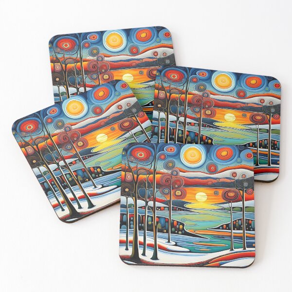 Item preview, Winter day at sunset 12 designed and sold by George Hutton Hunter.