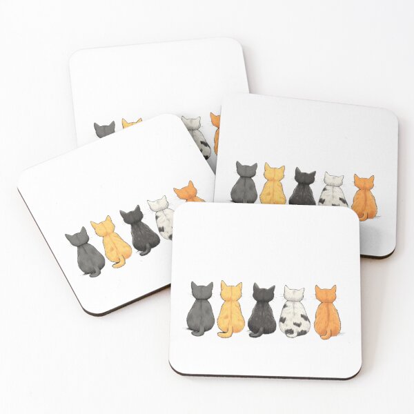 Item preview, Cats in a row, cartoon style, back designed and sold by Tee Studio.