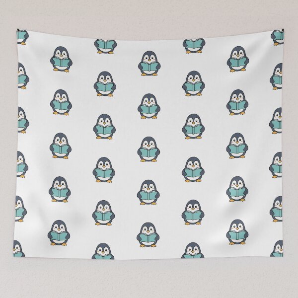 Item preview, Illustration of a cute penguin reading a book designed and sold by rasagamastore.