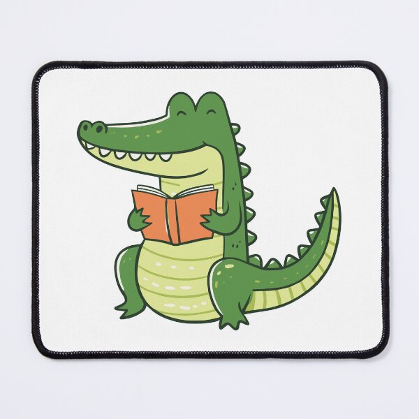 Item preview, Illustration of a cute crocodile reading a book designed and sold by rasagamastore.