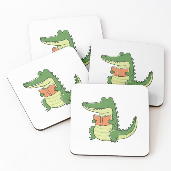 Item preview, Illustration of a cute crocodile reading a book designed and sold by rasagamastore.