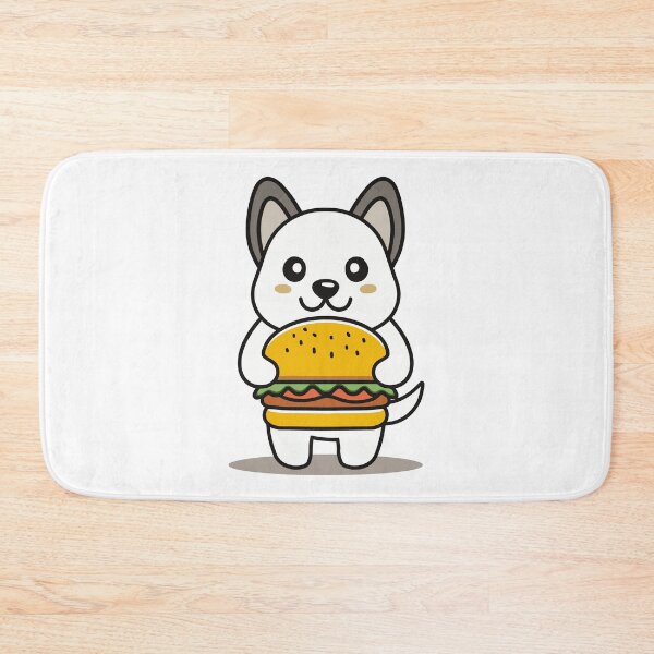 Item preview, Cute dog holding a burger with lettuce and tomato designed and sold by rasagamastore.