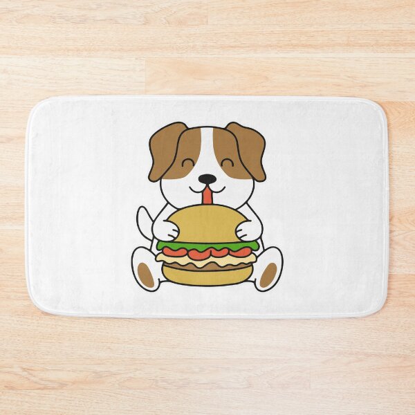 Item preview, Cute dog holding a burger with lettuce and tomato designed and sold by rasagamastore.