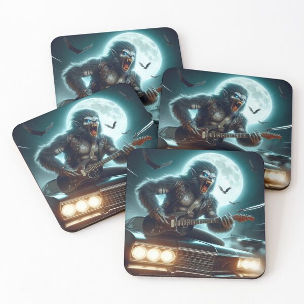 Item preview, Werewolf Playing Electric Guitar - Gothic Rock'n'Roll 3D Art designed and sold by atikus.