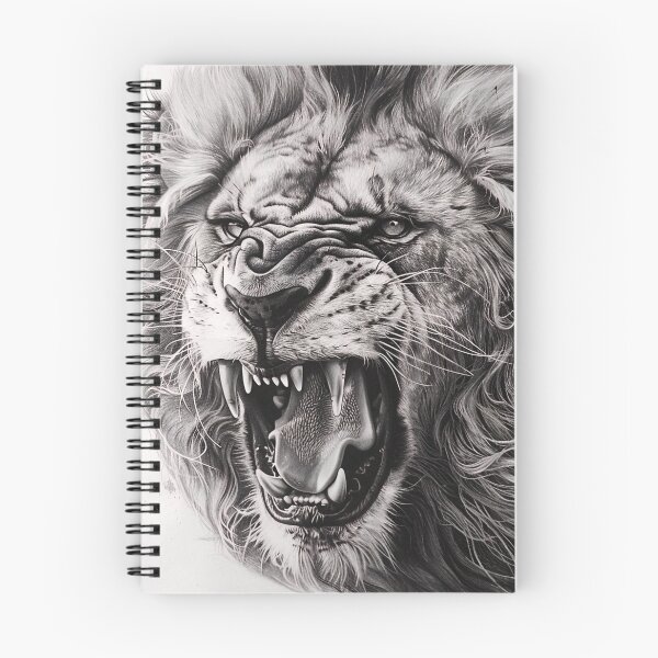Item preview, Black and white lion pencil drawing designed and sold by Pencil-Art.