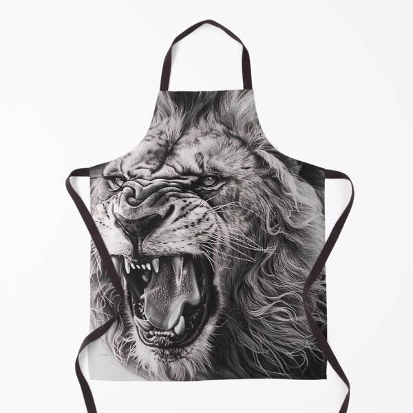 Item preview, Black and white lion pencil drawing designed and sold by Pencil-Art.